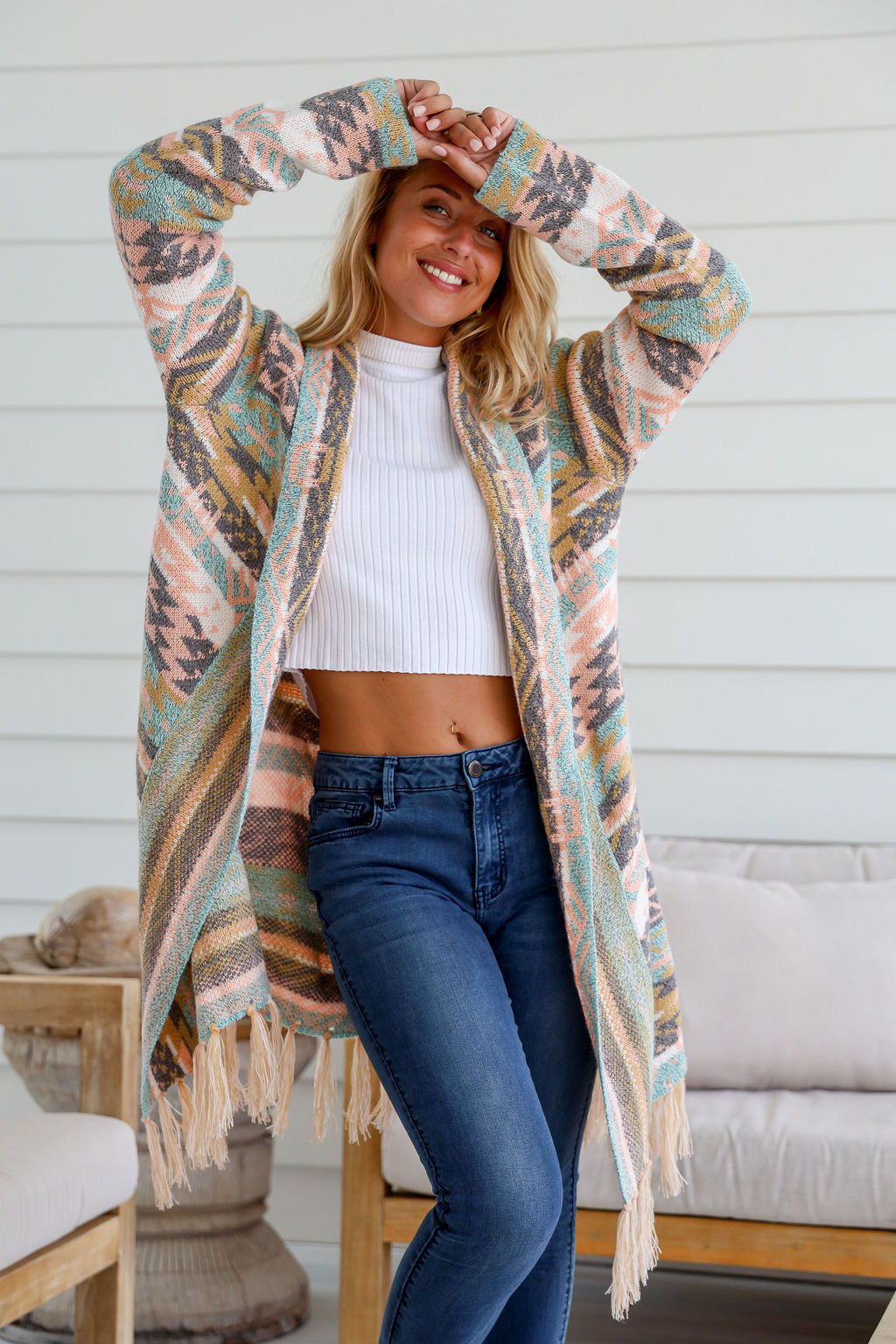 Clare Multicolour Knitted Cardie