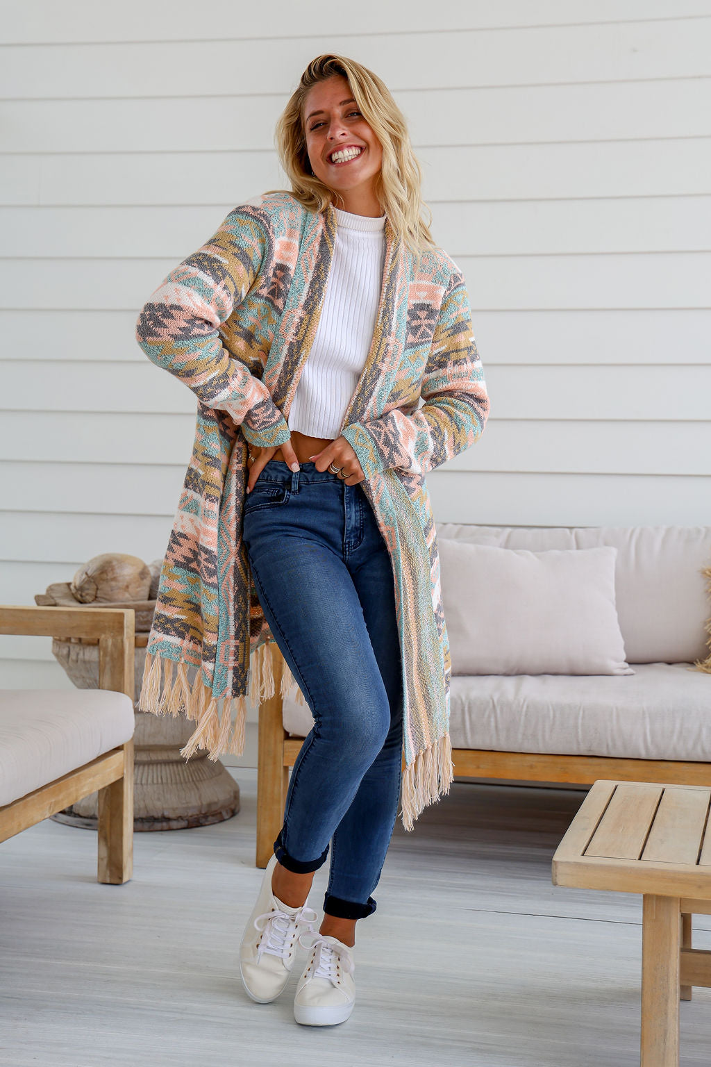 Clare Multicolour Knitted Cardie